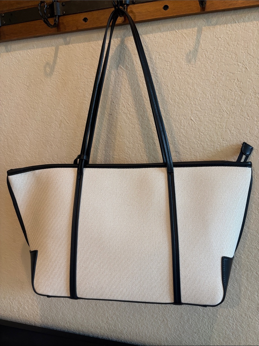 Classic Cream and Black Tote Bag - Women